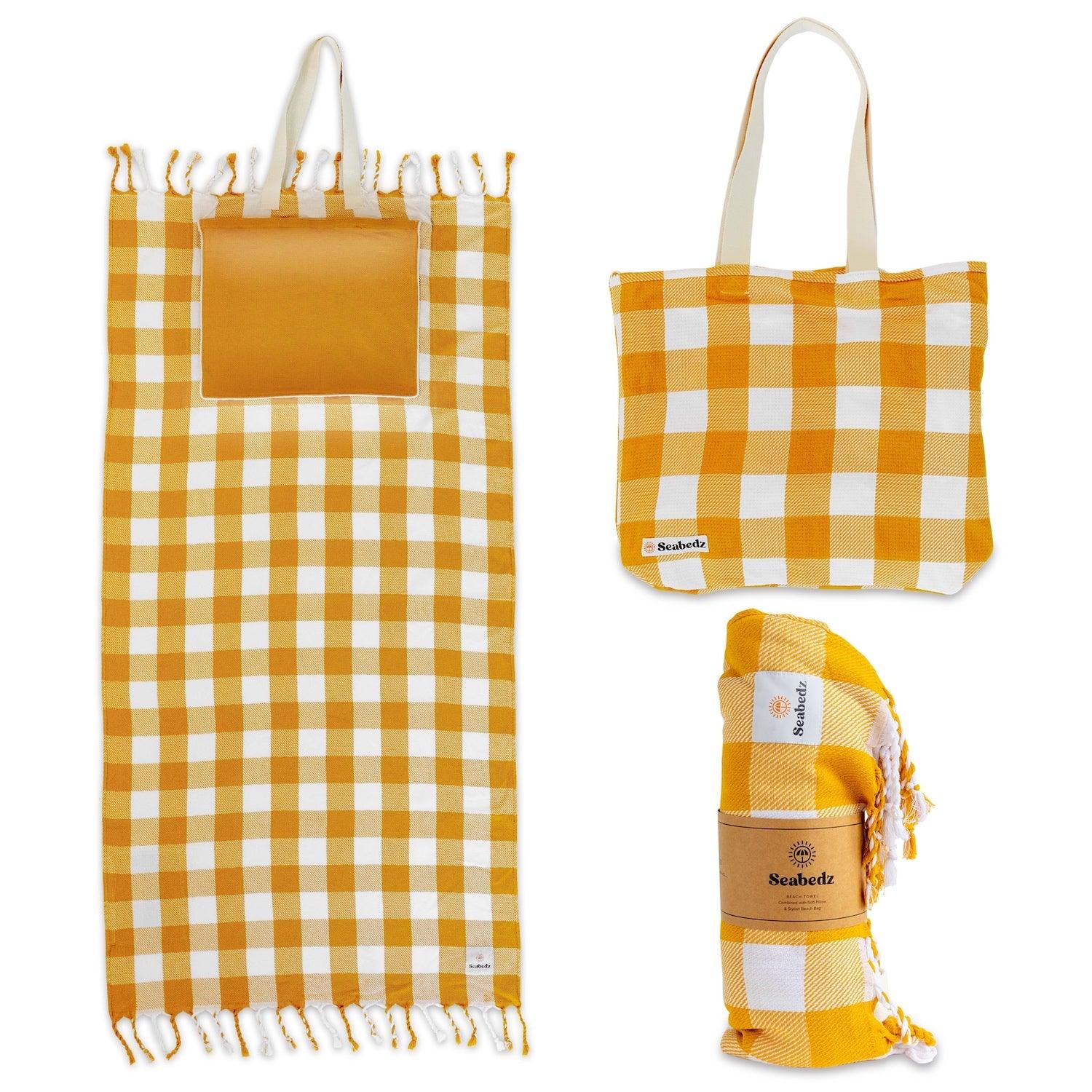 Seabedz Organic Turkish Beach Towels Mustard