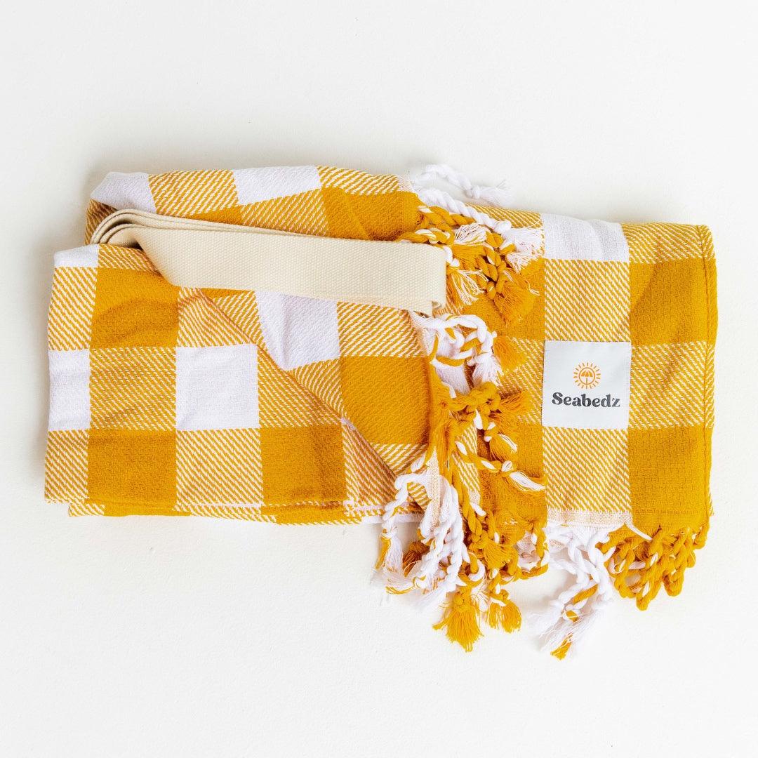 Seabedz Organic Turkish Beach Towels Mustard