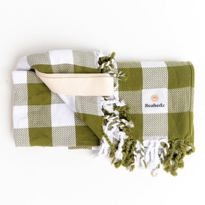 Seabedz Organic Turkish Beach Towels Olive Green