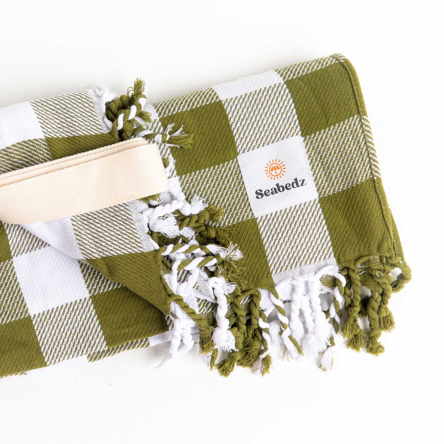 Seabedz Organic Turkish Beach Towels Olive Green Organic Cotton