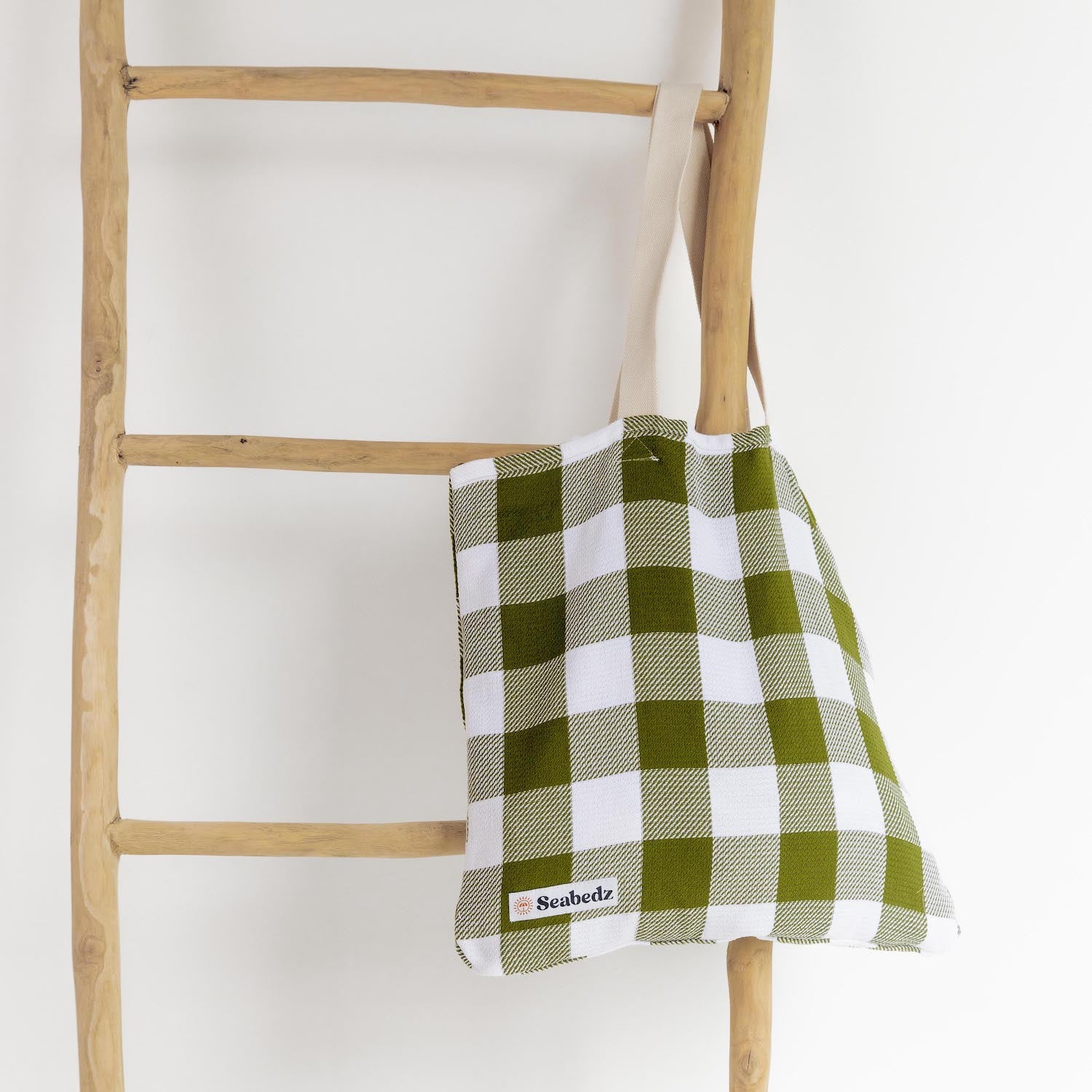 Seabedz Organic Turkish Beach Towels Olive Green Tote Bag
